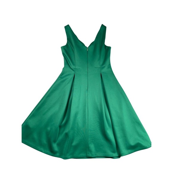DKNY Dress Womens‎ 2 Green A-line Pleated Sleeveless V-neck Party Holiday - Picture 4 of 13